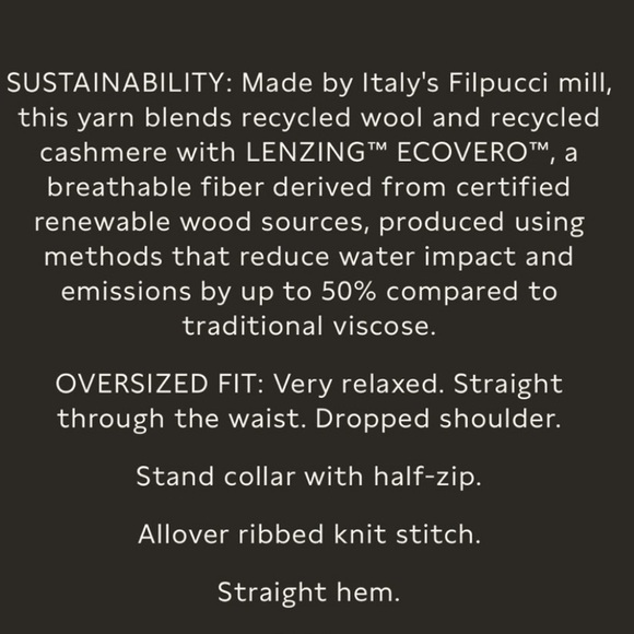 NWT BANANA REPUBLIC HALF ZIP STAND COLLAR SWEATER wool cashmere blend - Picture 4 of 16